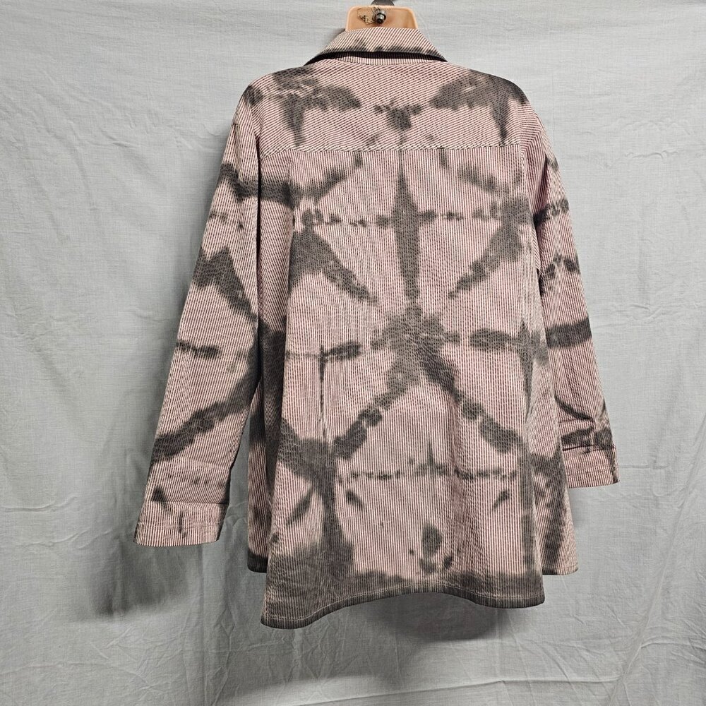 Dress to Kill Women Top Tunic Blouse Shirt One Size Tied Dye Button Up - Picture 6 of 15